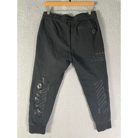Off-White Logo Print Jogger Track Pants Men’s 30 Black Virgil Abloh Street Style - Picture 11 of 16